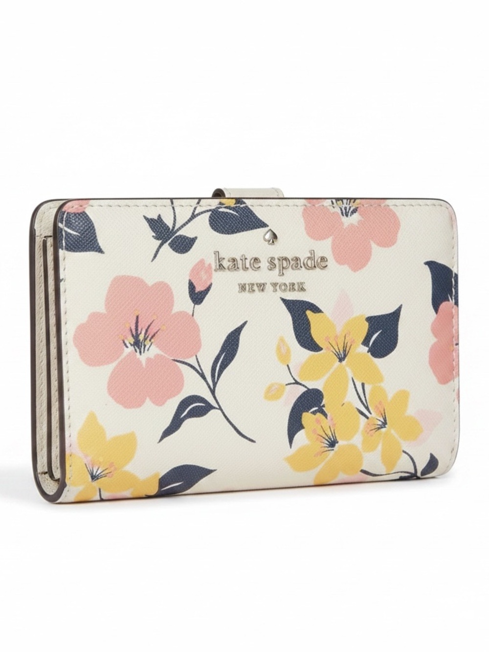 Kate Spade ✨Floral Zip Wallet in Cream with Pink & Yellow Flowers